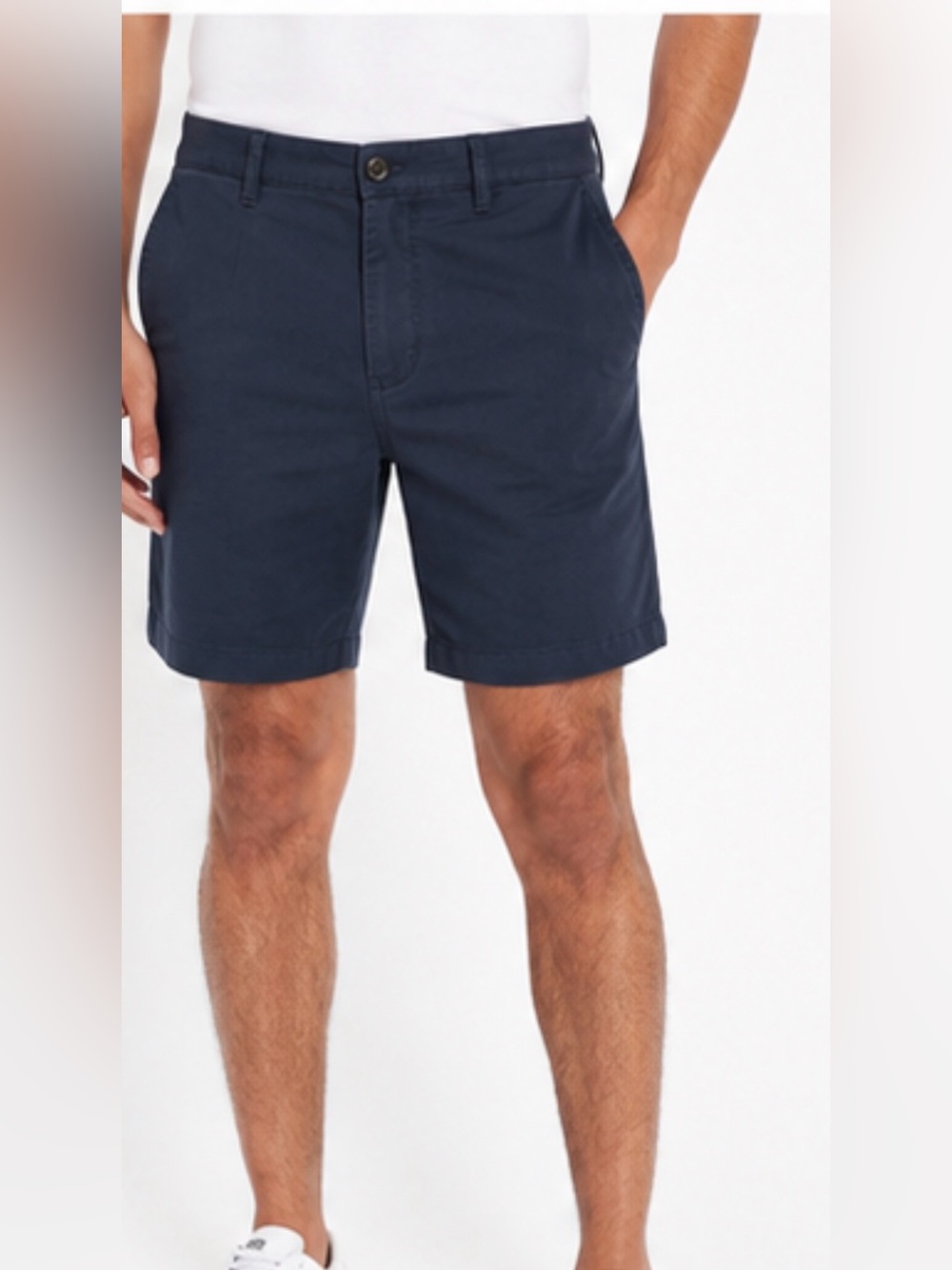 Armani Exchange Men’s Navy Flat-Front Cotton Shorts